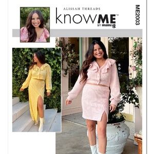Know Me Sewing Pattern Misses' Knit Cardigan and Skirt by Alissah Threads ME2003